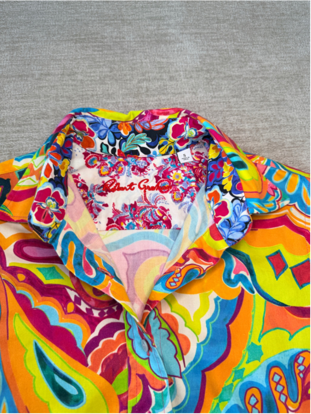 Robert Graham Women’s S Long Sleeve Button Down Shirt Colorful Paisley Floral - Picture 5 of 13